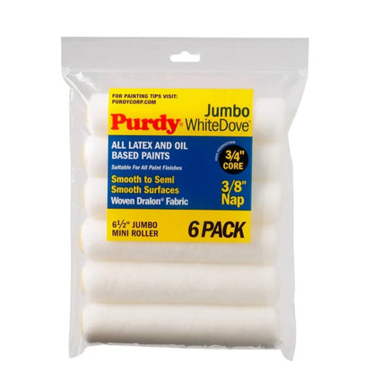 Purdy Jumbo White Dove Mini Roller Sleeve - 6 Pack