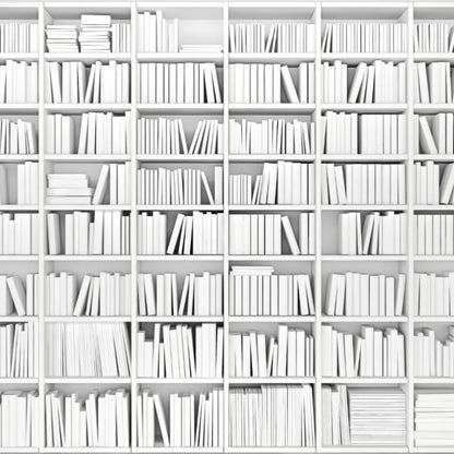 Origin Library Bookshelf Wall Mural White