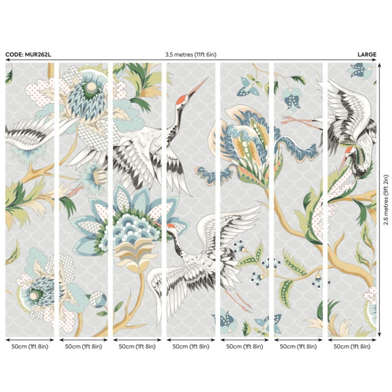 Origin Cranes In Flight Wall Mural