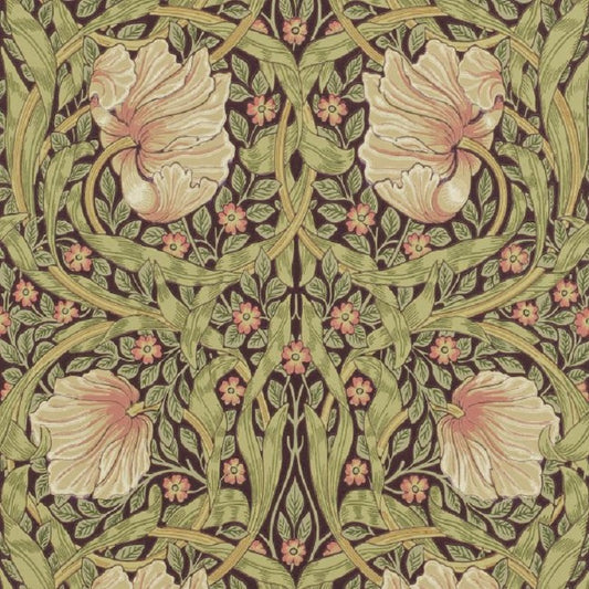 Morris & Co Pimpernel Wallpaper - Bullrush/Russet Sample