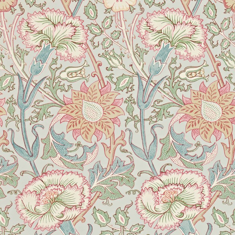 Morris & Co Pink & Rose Wallpaper - Eggshell/Rose Sample
