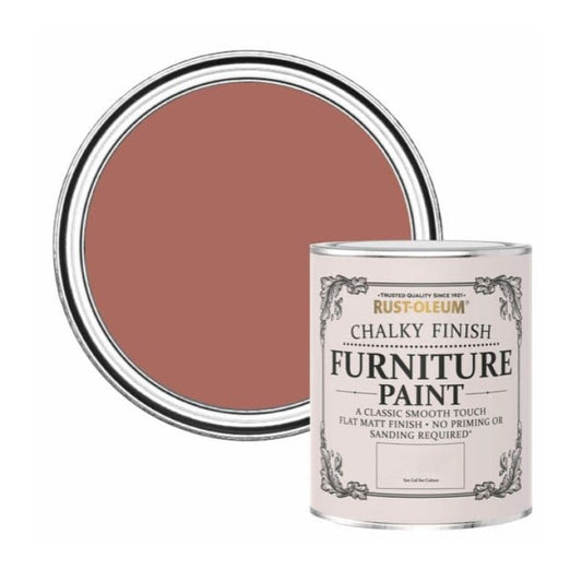 Rust Oleum Chalky Finish Furniture Paint - Salmon - 750ml