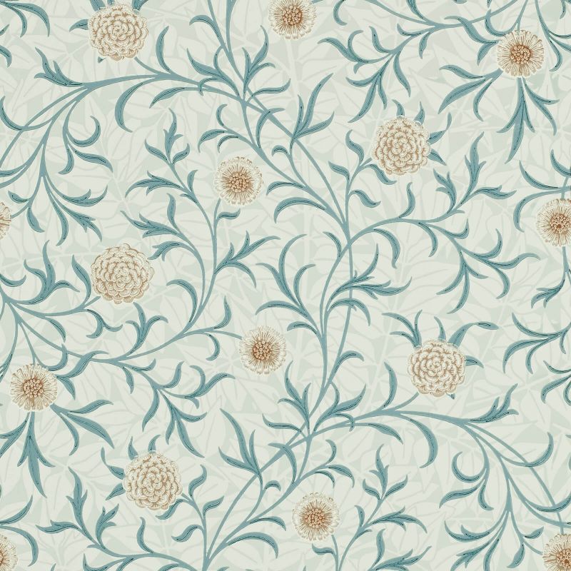 Morris & Co Scroll Wallpaper - Loden/Slate Sample