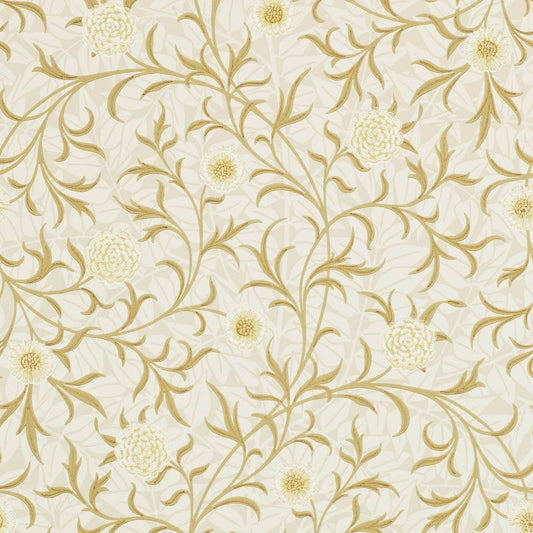 Morris & Co Scroll Wallpaper - Vellum/Biscuit Sample