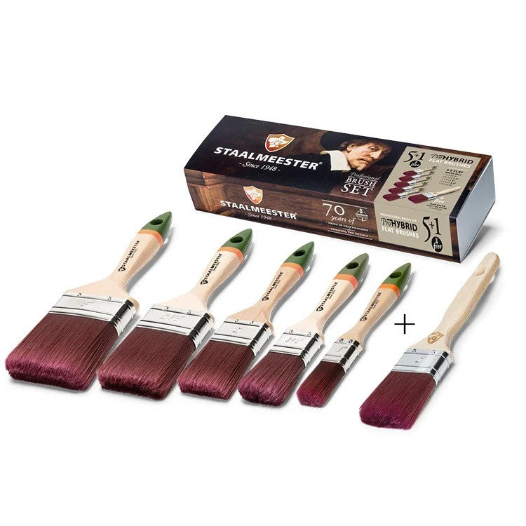 Staalmeester 'The Works' Pro-Hybrid Flat Brush Set