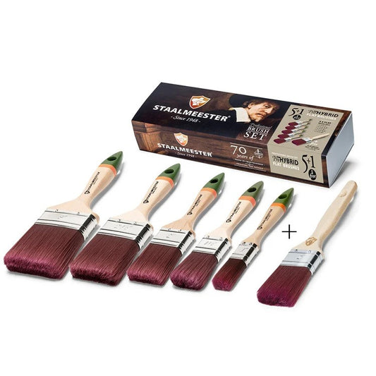 Staalmeester 'The Works' Pro-Hybrid Flat Brush Set