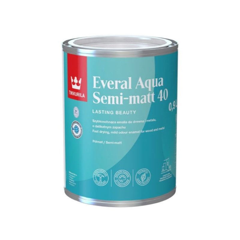 Tikkurila Everal Aqua 40 Tough Semi Matt for Wood & Metal - Colour Match