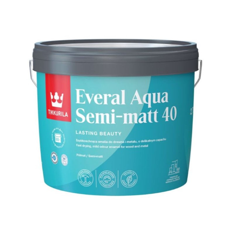 Tikkurila Everal Aqua 40 Tough Semi Matt for Wood & Metal - Colour Match