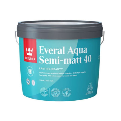 Tikkurila Everal Aqua 40 Tough Semi Matt for Wood & Metal - Colour Match