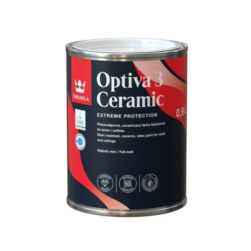 Tikkurila Optiva 3 Ceramic Scrubbable Flat Matt for Walls & Ceilings - Colour Match