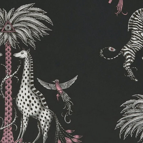 Clarke & Clarke Creatura Wallpaper- Charcoal Sample