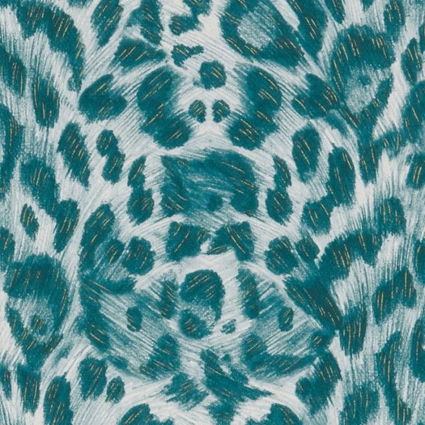 Clarke & Clarke Felis Wallpaper- Teal/Lime Sample