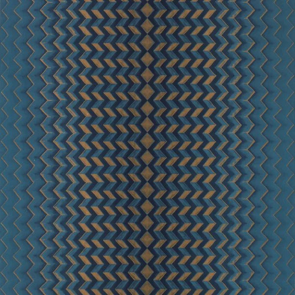 Clarke & Clarke Fragment Wallpaper- Midnight/Copper Sample