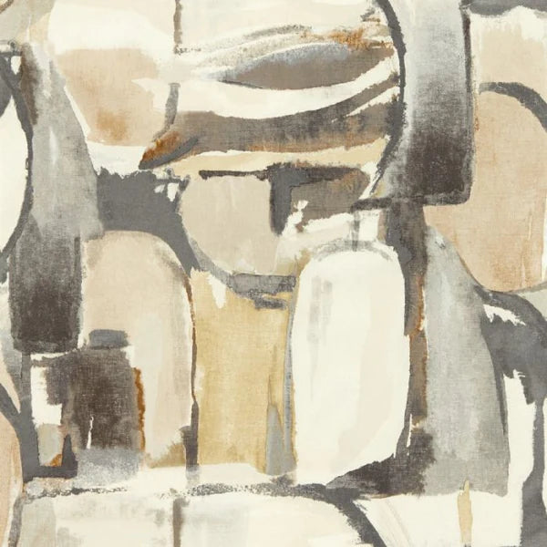 Clarke & Clarke Figura Wallpaper - Linen/Charcoal Sample
