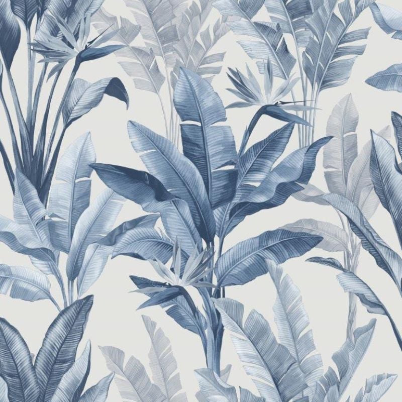 Masoala Tropical Palm Tree and Crane Wallpaper