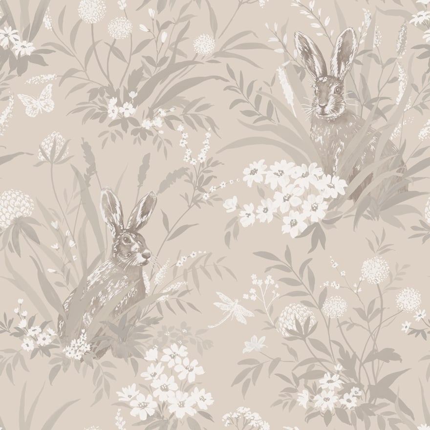 Retro Flower Linen Wallpaper