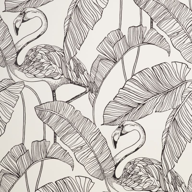 South Beach Exotic Palm Leaf Wallpaper