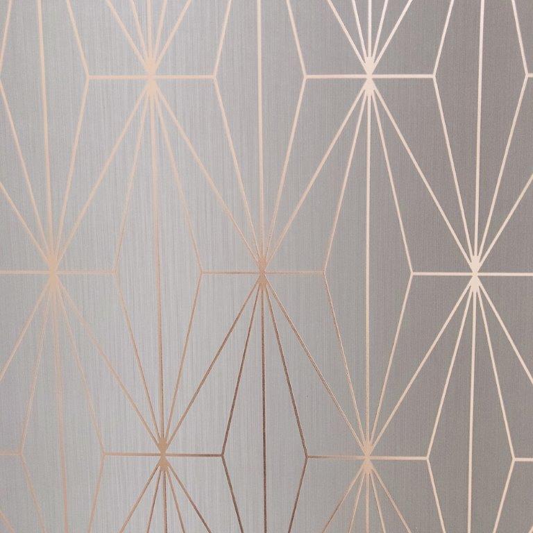 Platinum Geometric Metallic Wallpaper