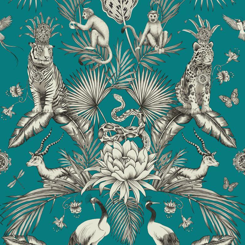 Metallic Peacock Wallpaper