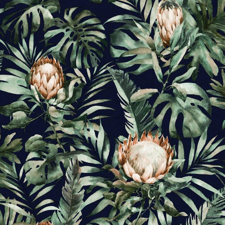Savannah Leopard Palm Tree Wallpaper