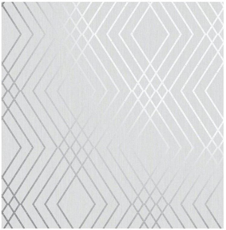 Platinum Geometric Metallic Wallpaper