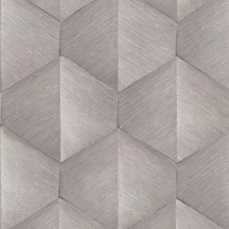 Textured Graphic Geo Wallpaper - Silver