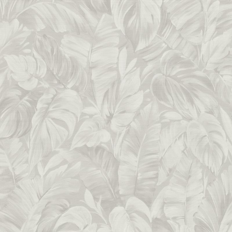 Sketched Palm Leaves Wallpaper - Grey 