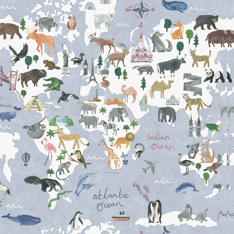 Kids Animal Maps Wallpaper