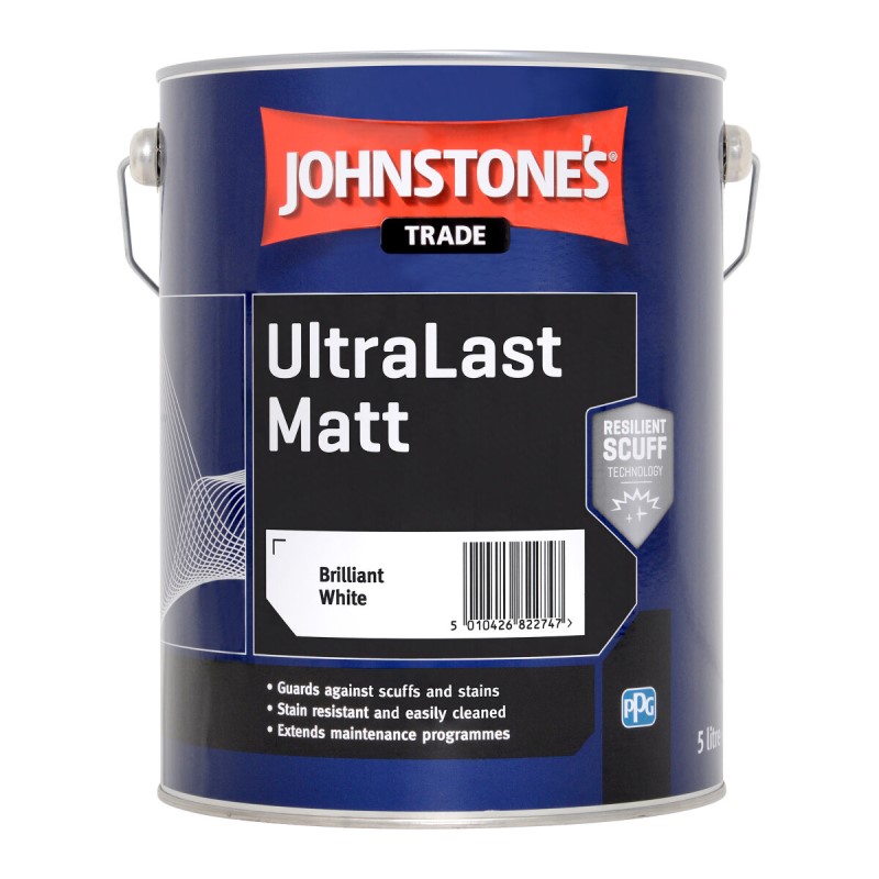 Johnstone's Trade UltraLast Matt Paint - Brilliant White 