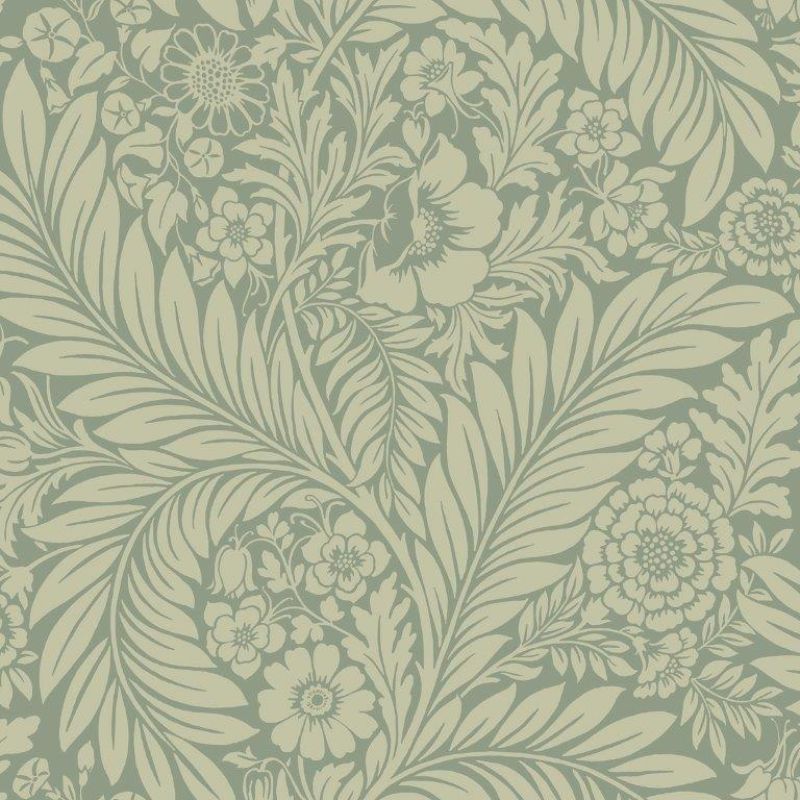 Florence Floral Leaf Wallpaper Green