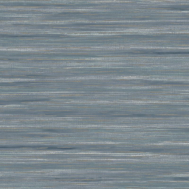 Vardo Embossed Grasscloth Metallic Wallpaper Navy