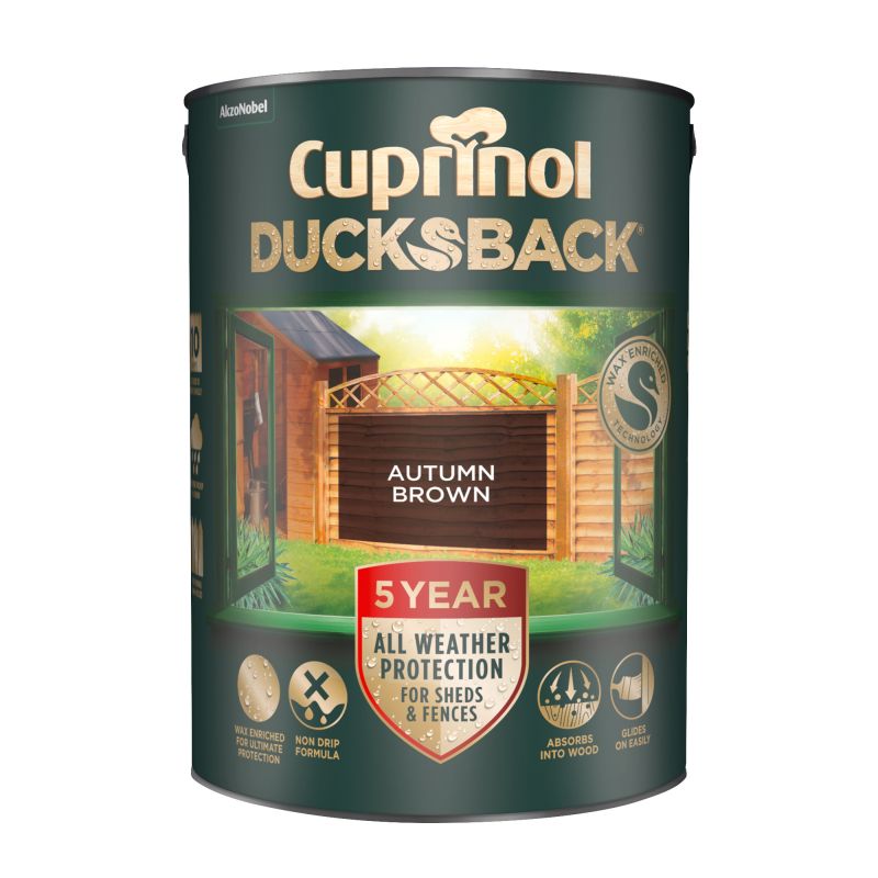Cuprinol 5 Year Ducksback Fence & Shed Treatment - Autumn Brown 