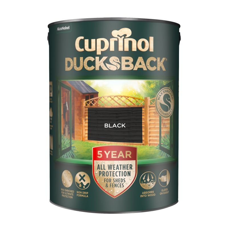 Cuprinol 5 Year Ducksback Fence & Shed Treatment - Black