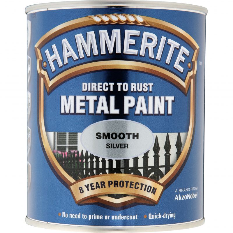 Hammerite Metal Paint Smooth - Silver 