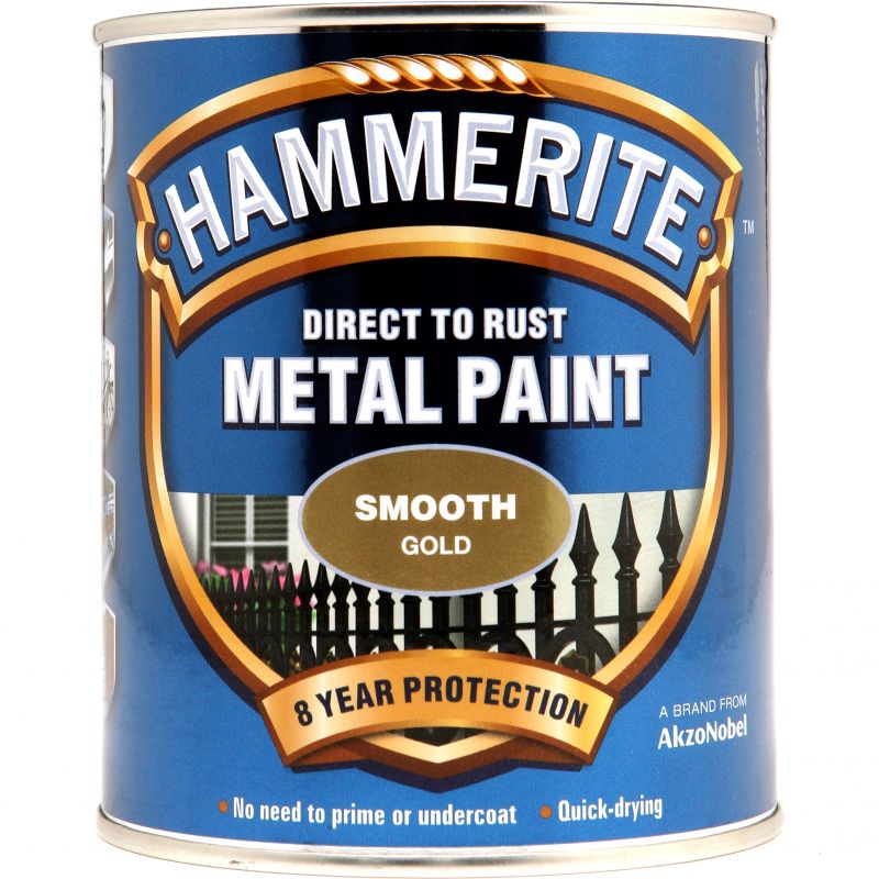 Hammerite Metal Paint Smooth - Gold