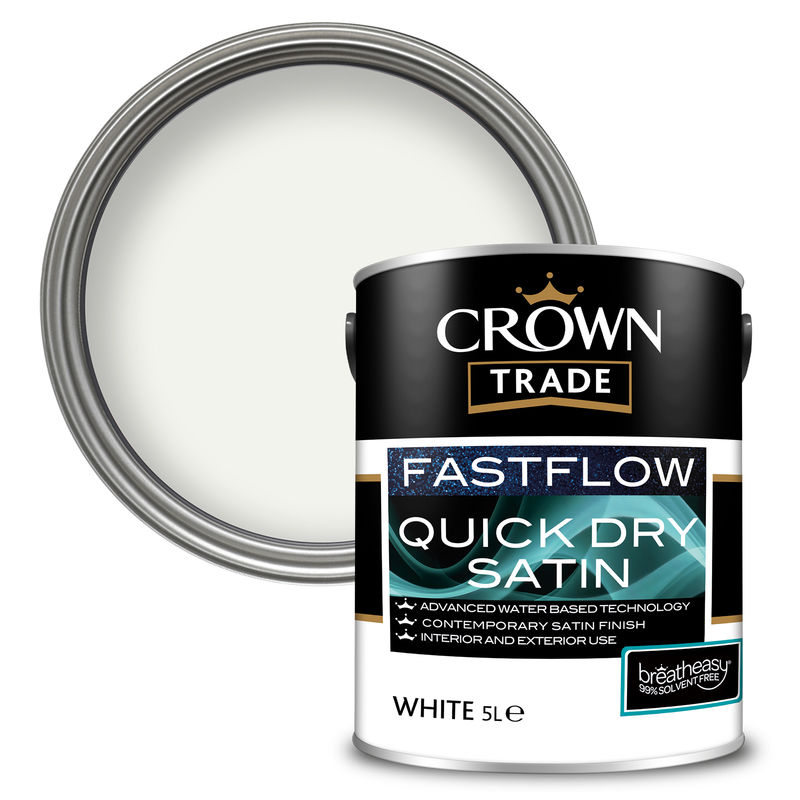 Crown Trade Fastflow Quick Dry Satin - White