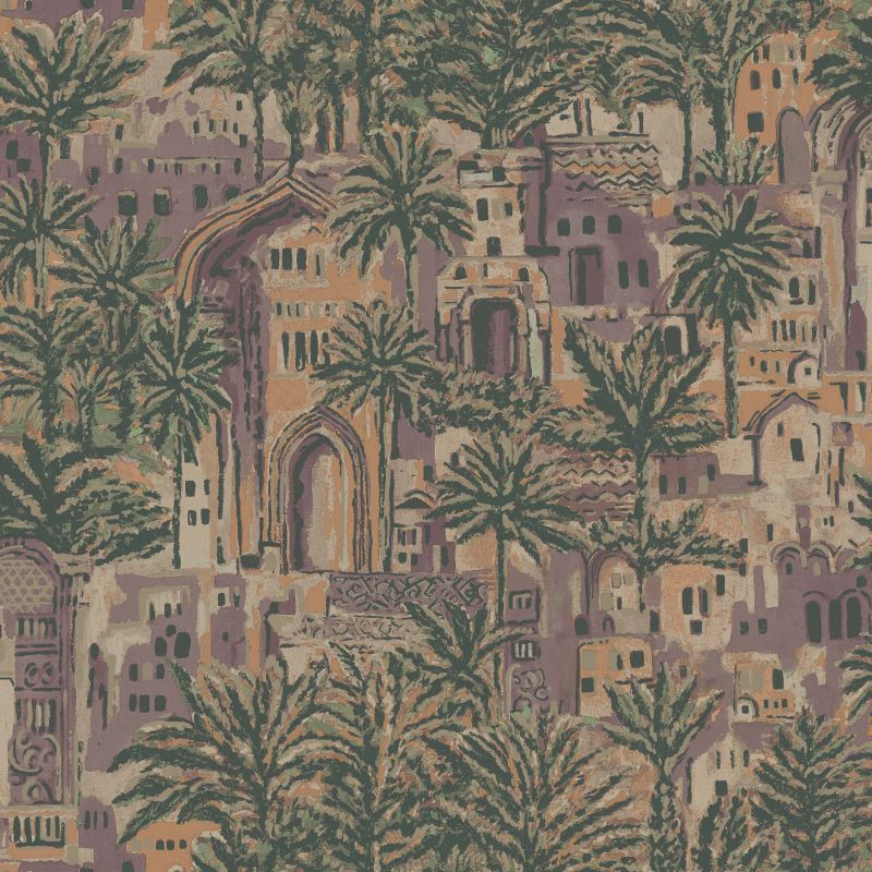 Tipaza Ancient Building & Palm Tree Wallpaper Plum