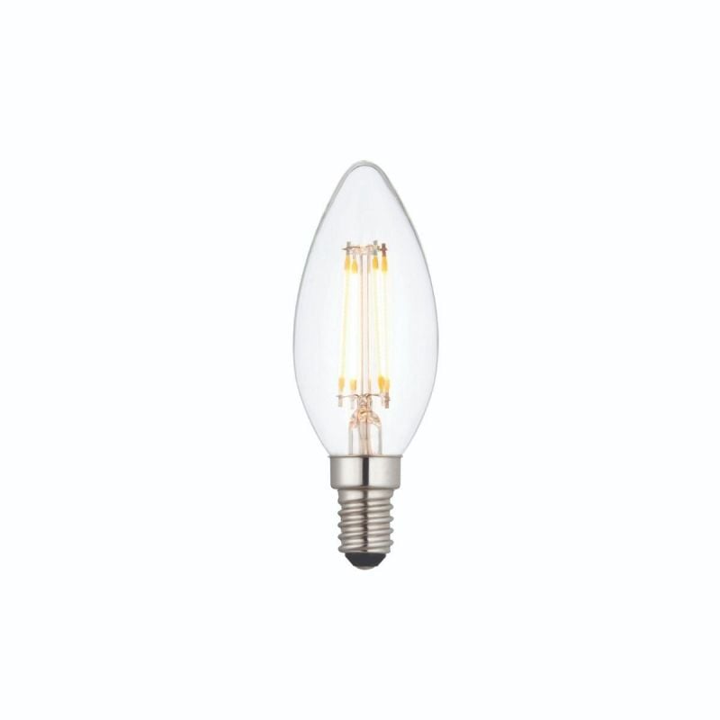 Pagazzi E14 4W LED Clear Candle Dimmable Light Bulb Cool White