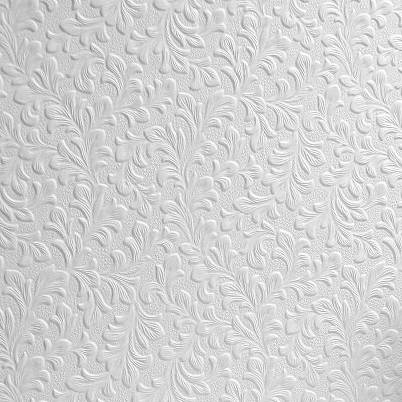 Anaglypta Original Wilton Leaf Wallpaper White (RD314)