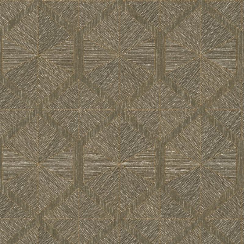 3D Geometric Shaped Textured Wallpaper - Brown