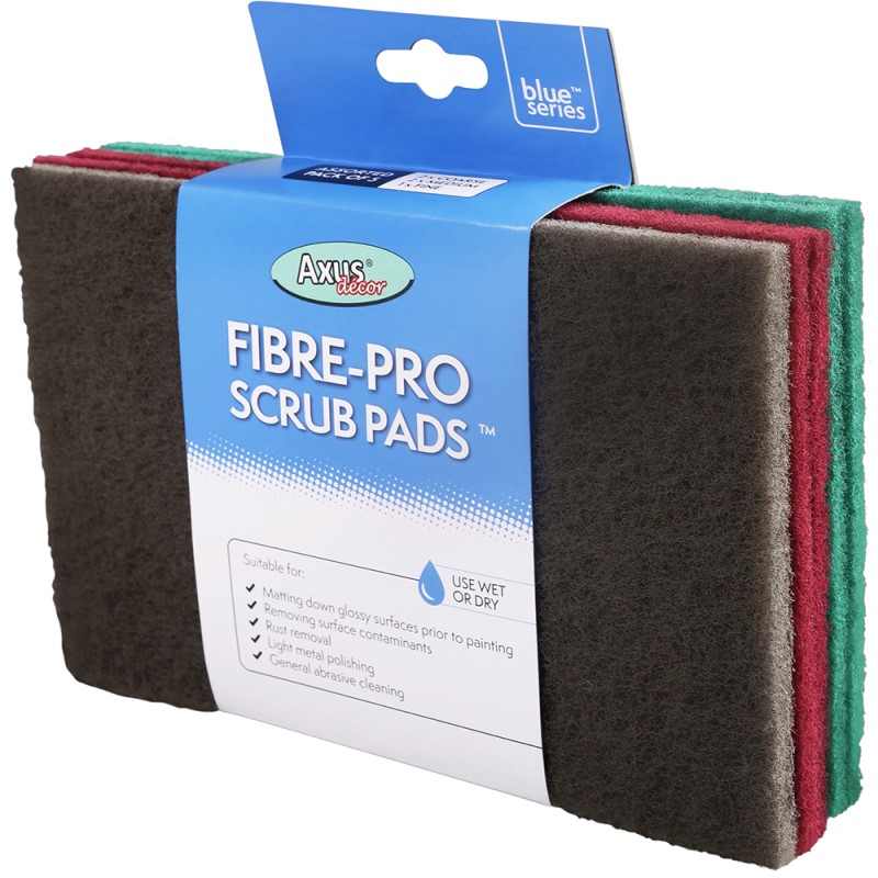 Axus Blue Series Fibre-Pro Scrub Pads (Assorted Pack of 5)
