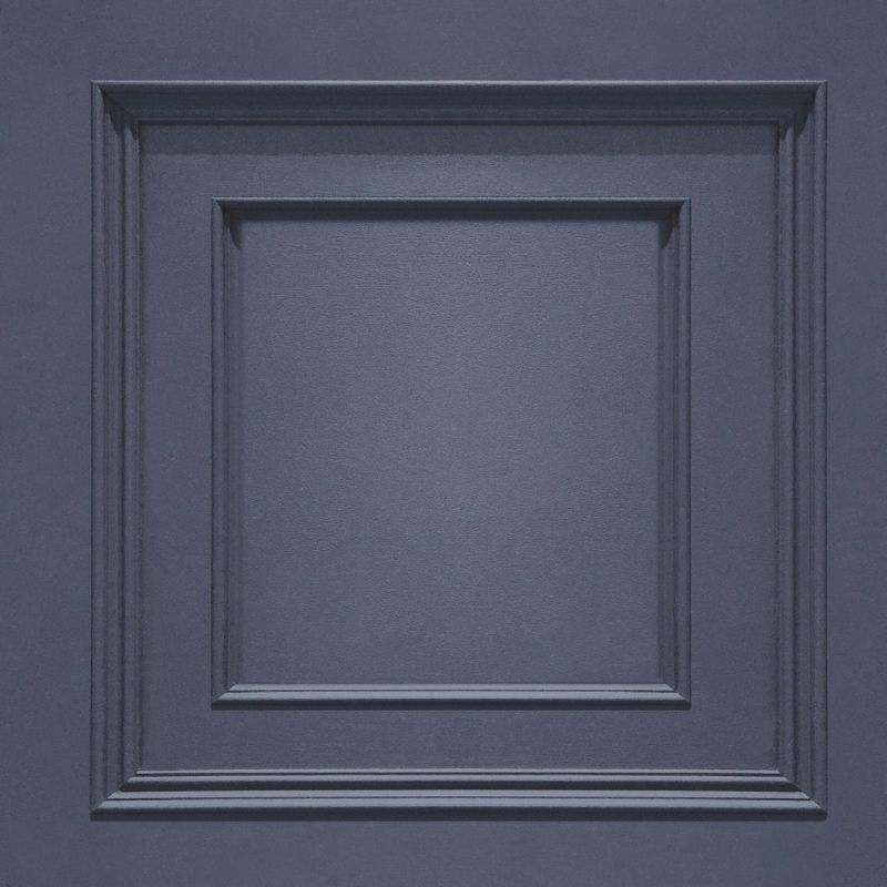Amara Wood Panel Effect Wallpaper Dark Blue