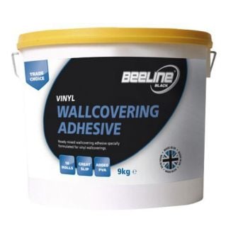 Solvite Paste the Wall Wallpaper Adhesive, Ready-Mixed, Pink, Dries Clear,  3-Roll Bucket