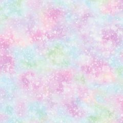 A mottled pink, blue, purple and green background with flickers of glitter all over the surface.
