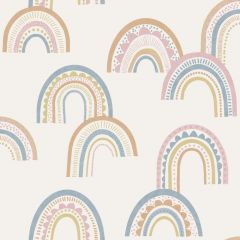 Boho Rainbow Wallpaper - Orange/Pink/Blue