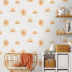 Sunshine Sunbeam Wallpaper - White/Orange