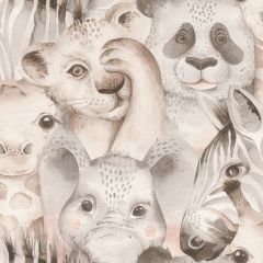 Bambino Animal Kingdom Wallpaper Grey