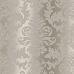 Platina Damask Metallic Wallpaper Taupe/Warm silver