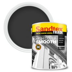 Sandtex Trade High Cover Smooth Masonry Paint - Black 5L