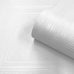 Belgravia Textured Paintable Panel Wallpaper White